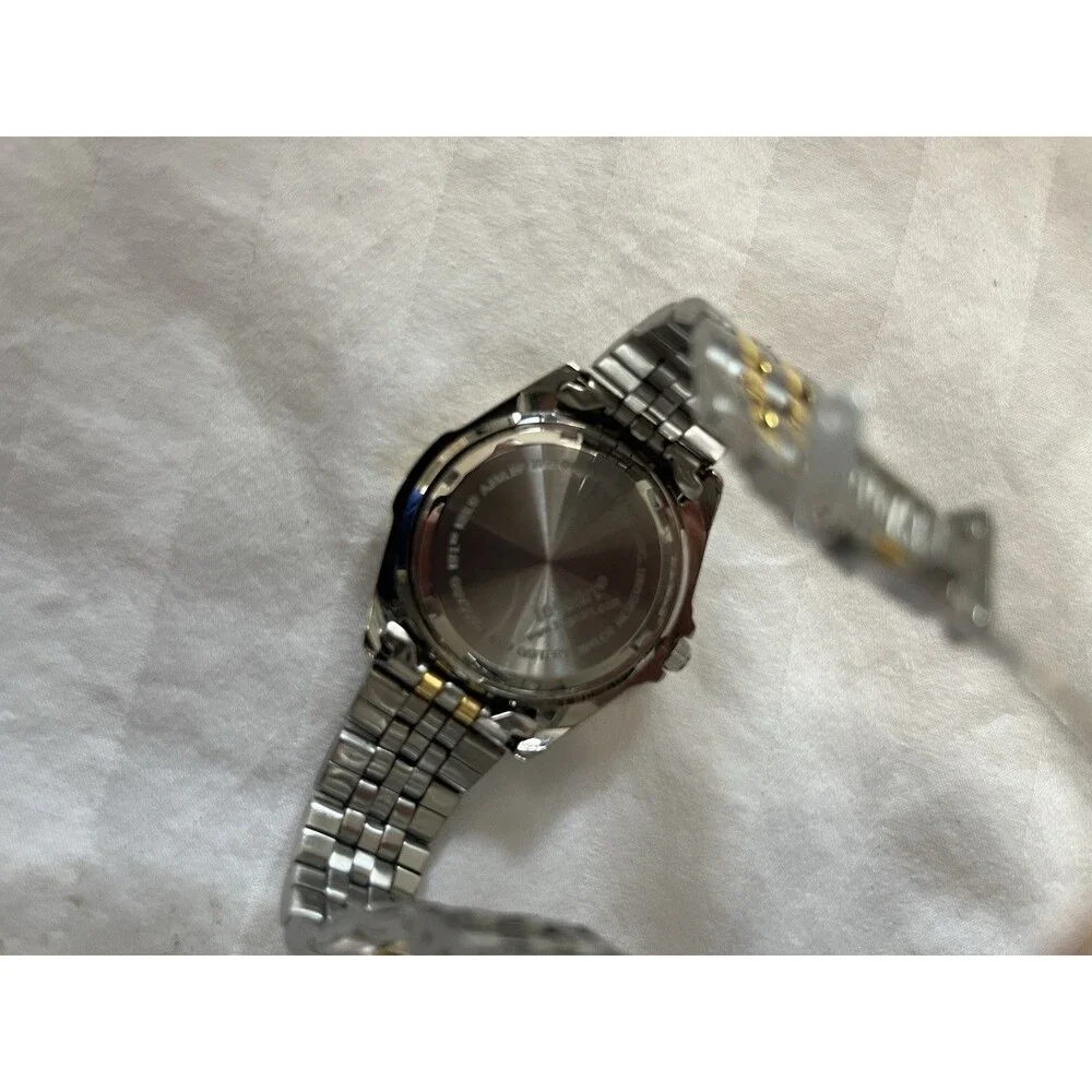 PSU Penn State LogoArt Watch Two-Tone Gold/Silver Rotating Bezel Date With Box